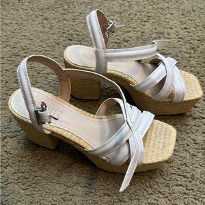 Schutz Stacie Leather Platform Espadrille Sandals